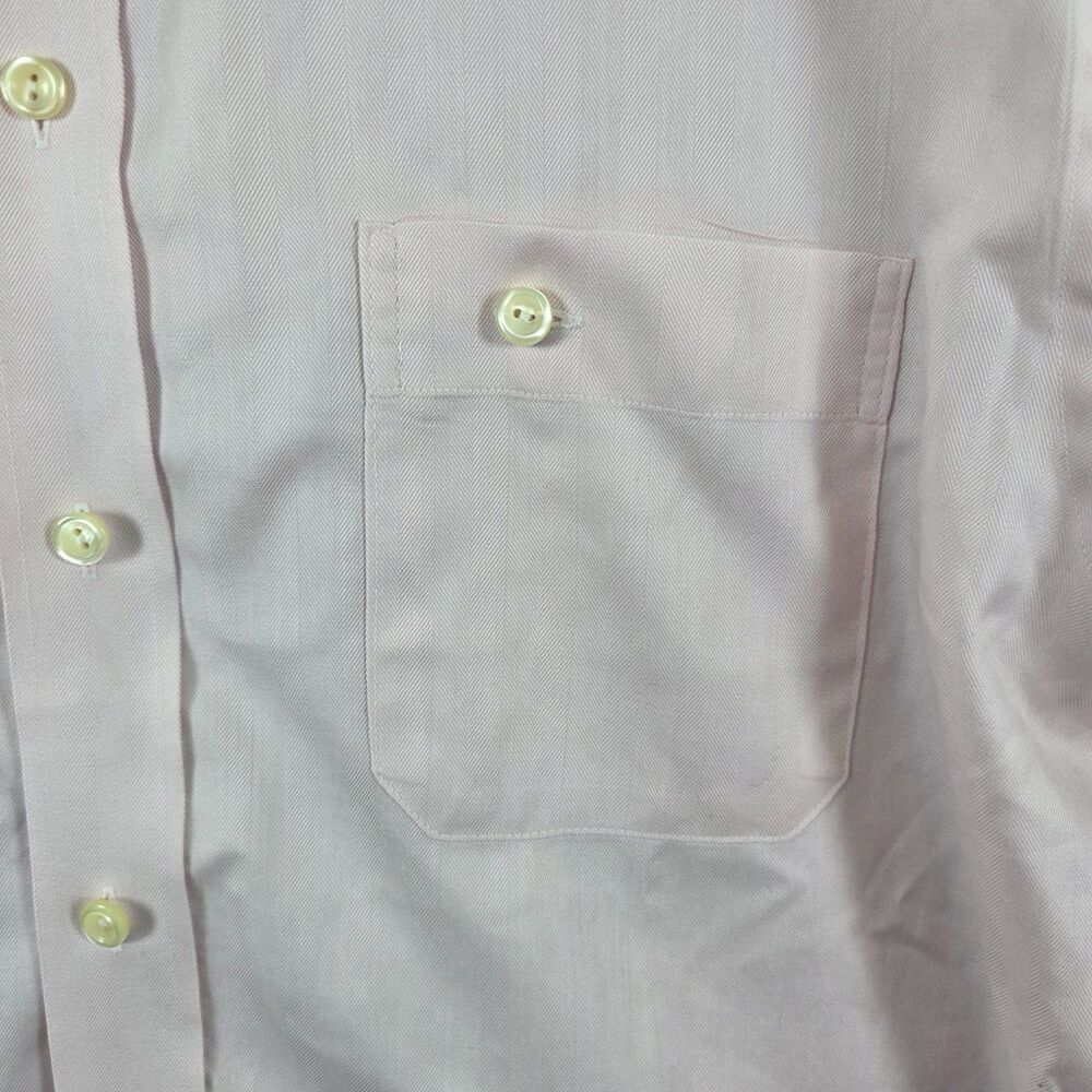 Eton Men's Pink Button Up Long Sleeve Dress Shirt Size 15 1/2 - Picture 3 of 10